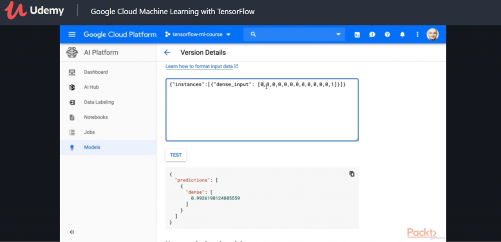 google cloud machine learning with tensorflow udemy course